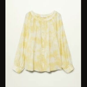 MANGO All Cotton Yellow Blouse, Sz 4